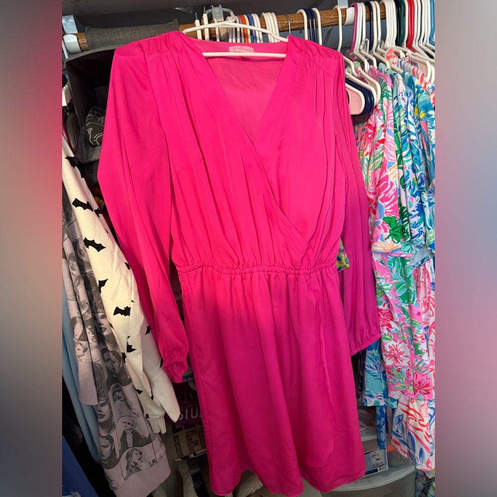 Lilly Pulitzer Vibrant Pink Long Sleeve Dress